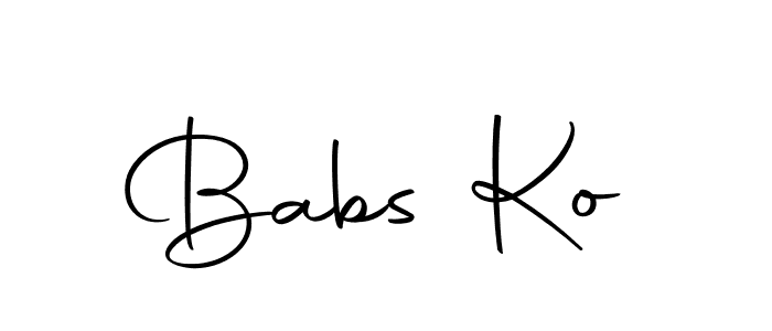 You should practise on your own different ways (Autography-DOLnW) to write your name (Babs Ko) in signature. don't let someone else do it for you. Babs Ko signature style 10 images and pictures png