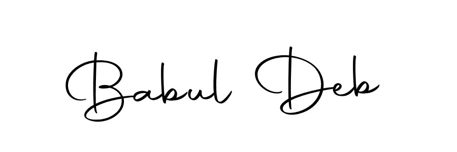 How to make Babul Deb name signature. Use Autography-DOLnW style for creating short signs online. This is the latest handwritten sign. Babul Deb signature style 10 images and pictures png