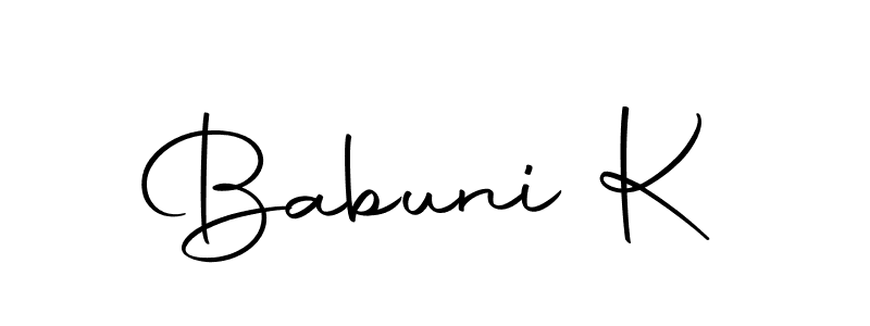 Also we have Babuni K name is the best signature style. Create professional handwritten signature collection using Autography-DOLnW autograph style. Babuni K signature style 10 images and pictures png