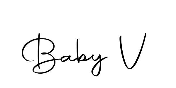 You should practise on your own different ways (Autography-DOLnW) to write your name (Baby V) in signature. don't let someone else do it for you. Baby V signature style 10 images and pictures png