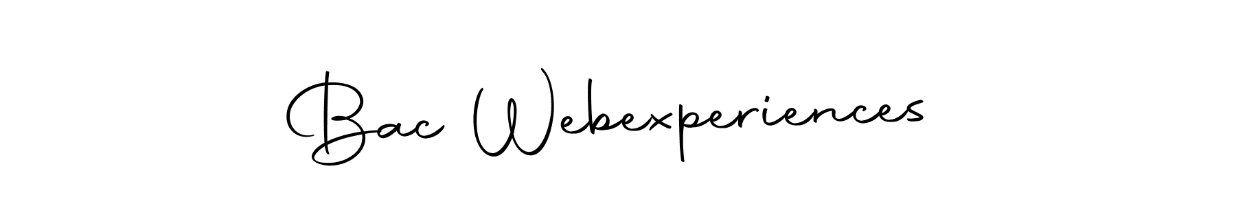 You should practise on your own different ways (Autography-DOLnW) to write your name (Bac Webexperiences) in signature. don't let someone else do it for you. Bac Webexperiences signature style 10 images and pictures png