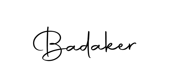 Use a signature maker to create a handwritten signature online. With this signature software, you can design (Autography-DOLnW) your own signature for name Badaker. Badaker signature style 10 images and pictures png