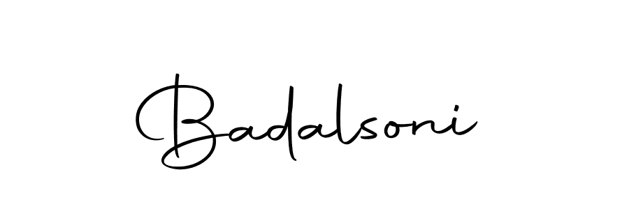 Design your own signature with our free online signature maker. With this signature software, you can create a handwritten (Autography-DOLnW) signature for name Badalsoni. Badalsoni signature style 10 images and pictures png