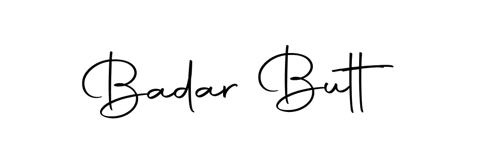 Create a beautiful signature design for name Badar Butt. With this signature (Autography-DOLnW) fonts, you can make a handwritten signature for free. Badar Butt signature style 10 images and pictures png