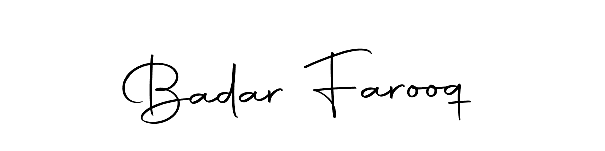 Design your own signature with our free online signature maker. With this signature software, you can create a handwritten (Autography-DOLnW) signature for name Badar Farooq. Badar Farooq signature style 10 images and pictures png
