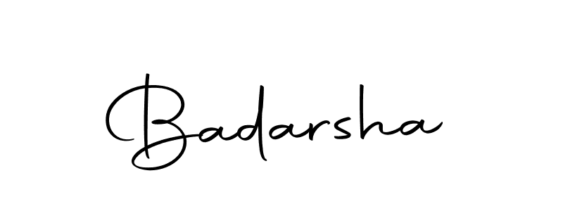 Design your own signature with our free online signature maker. With this signature software, you can create a handwritten (Autography-DOLnW) signature for name Badarsha. Badarsha signature style 10 images and pictures png