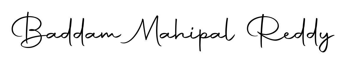 Download transparent PNG signature for name Baddam Mahipal Reddy styled with Autography-DOLnW font. Ready to paste directly into PDF and Word agreements. Baddam Mahipal Reddy signature style 10 images and pictures png