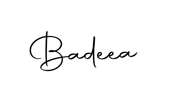 Use a signature maker to create a handwritten signature online. With this signature software, you can design (Autography-DOLnW) your own signature for name Badeea. Badeea signature style 10 images and pictures png