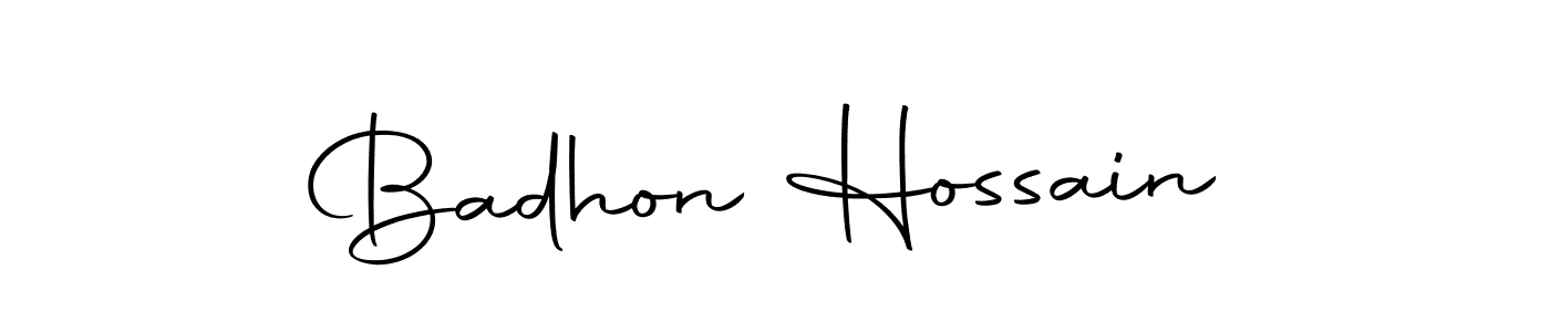 Badhon Hossain stylish signature style. Best Handwritten Sign (Autography-DOLnW) for my name. Handwritten Signature Collection Ideas for my name Badhon Hossain. Badhon Hossain signature style 10 images and pictures png