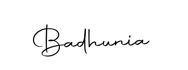 Make a beautiful signature design for name Badhunia. With this signature (Autography-DOLnW) style, you can create a handwritten signature for free. Badhunia signature style 10 images and pictures png