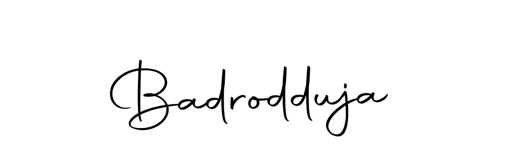 Design your own signature with our free online signature maker. With this signature software, you can create a handwritten (Autography-DOLnW) signature for name Badrodduja. Badrodduja signature style 10 images and pictures png