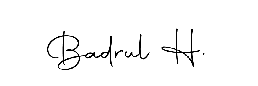 Design your own signature with our free online signature maker. With this signature software, you can create a handwritten (Autography-DOLnW) signature for name Badrul H.. Badrul H. signature style 10 images and pictures png