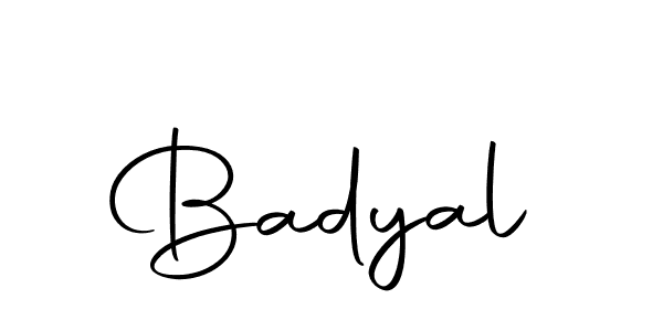 Use a signature maker to create a handwritten signature online. With this signature software, you can design (Autography-DOLnW) your own signature for name Badyal. Badyal signature style 10 images and pictures png