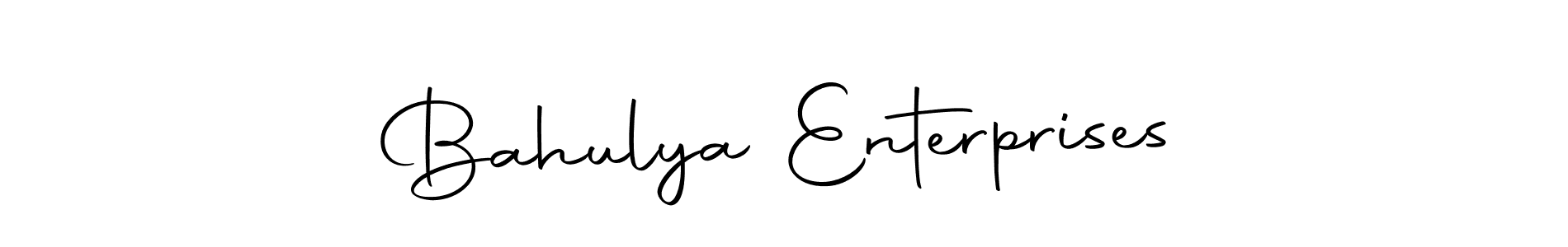 How to make Bahulya Enterprises name signature. Use Autography-DOLnW style for creating short signs online. This is the latest handwritten sign. Bahulya Enterprises signature style 10 images and pictures png