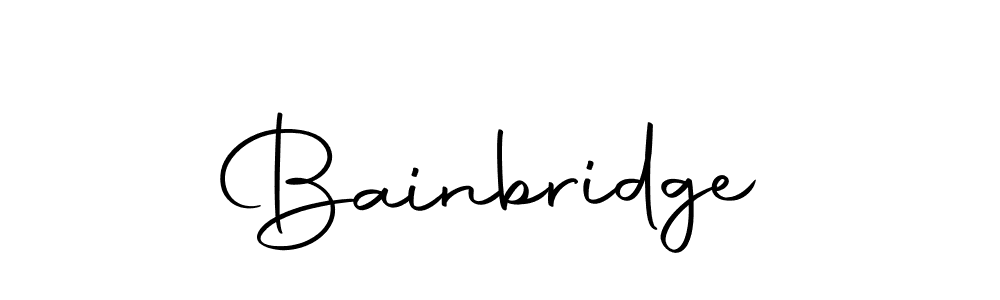 Create a beautiful signature design for name Bainbridge. With this signature (Autography-DOLnW) fonts, you can make a handwritten signature for free. Bainbridge signature style 10 images and pictures png