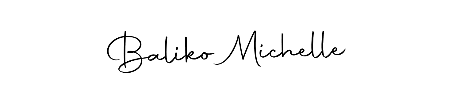 You can use this online signature creator to create a handwritten signature for the name Baliko Michelle. This is the best online autograph maker. Baliko Michelle signature style 10 images and pictures png