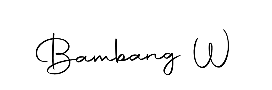 You can use this online signature creator to create a handwritten signature for the name Bambang W. This is the best online autograph maker. Bambang W signature style 10 images and pictures png