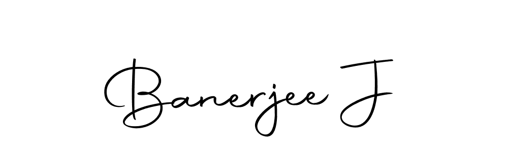 Design your own signature with our free online signature maker. With this signature software, you can create a handwritten (Autography-DOLnW) signature for name Banerjee J. Banerjee J signature style 10 images and pictures png