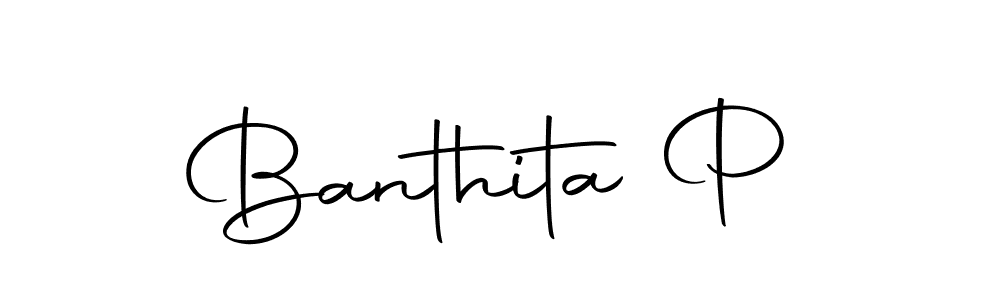 Design your own signature with our free online signature maker. With this signature software, you can create a handwritten (Autography-DOLnW) signature for name Banthita P. Banthita P signature style 10 images and pictures png
