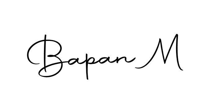 Similarly Autography-DOLnW is the best handwritten signature design. Signature creator online .You can use it as an online autograph creator for name Bapan M. Bapan M signature style 10 images and pictures png
