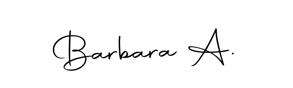 Design your own signature with our free online signature maker. With this signature software, you can create a handwritten (Autography-DOLnW) signature for name Barbara A.. Barbara A. signature style 10 images and pictures png