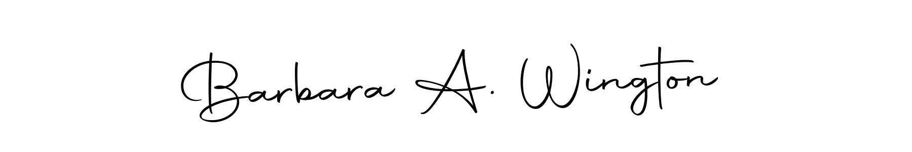 How to make Barbara A. Wington name signature. Use Autography-DOLnW style for creating short signs online. This is the latest handwritten sign. Barbara A. Wington signature style 10 images and pictures png