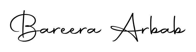 The best way (Autography-DOLnW) to make a short signature is to pick only two or three words in your name. For converting this name Bareera Arbab. Bareera Arbab signature style 10 images and pictures png