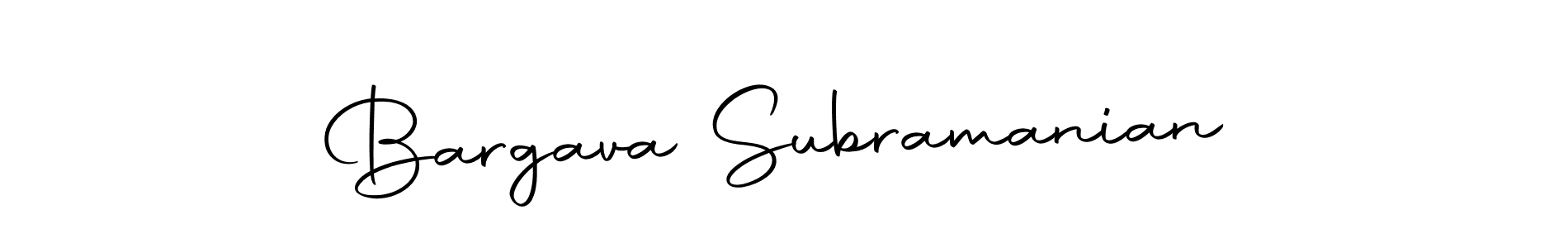 Make a short Bargava Subramanian signature style. Manage your documents anywhere anytime using Autography-DOLnW. Create and add eSignatures, submit forms, share and send files easily. Bargava Subramanian signature style 10 images and pictures png