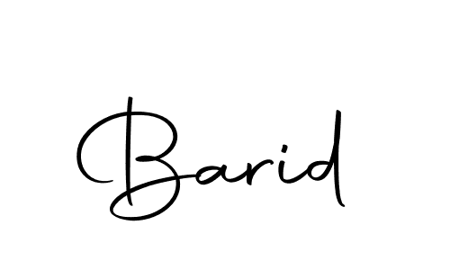 Design your own signature with our free online signature maker. With this signature software, you can create a handwritten (Autography-DOLnW) signature for name Barid. Barid signature style 10 images and pictures png