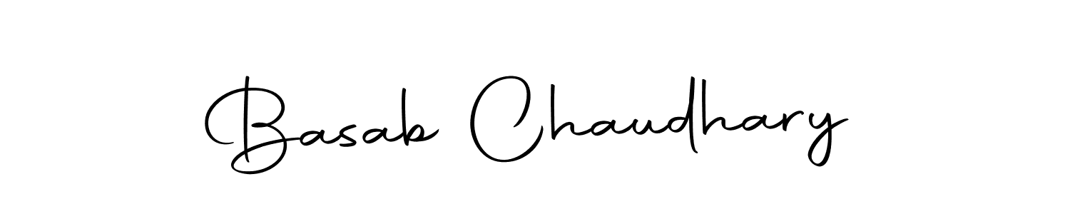 How to make Basab Chaudhary name signature. Use Autography-DOLnW style for creating short signs online. This is the latest handwritten sign. Basab Chaudhary signature style 10 images and pictures png