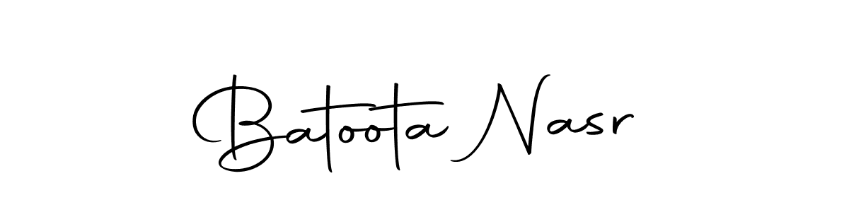 How to make Batoota Nasr name signature. Use Autography-DOLnW style for creating short signs online. This is the latest handwritten sign. Batoota Nasr signature style 10 images and pictures png