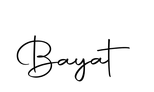 Use a signature maker to create a handwritten signature online. With this signature software, you can design (Autography-DOLnW) your own signature for name Bayat. Bayat signature style 10 images and pictures png