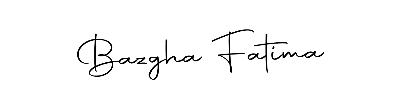 How to make Bazgha Fatima name signature. Use Autography-DOLnW style for creating short signs online. This is the latest handwritten sign. Bazgha Fatima signature style 10 images and pictures png