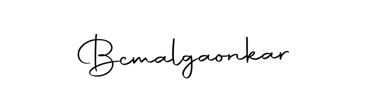 How to make Bcmalgaonkar name signature. Use Autography-DOLnW style for creating short signs online. This is the latest handwritten sign. Bcmalgaonkar signature style 10 images and pictures png