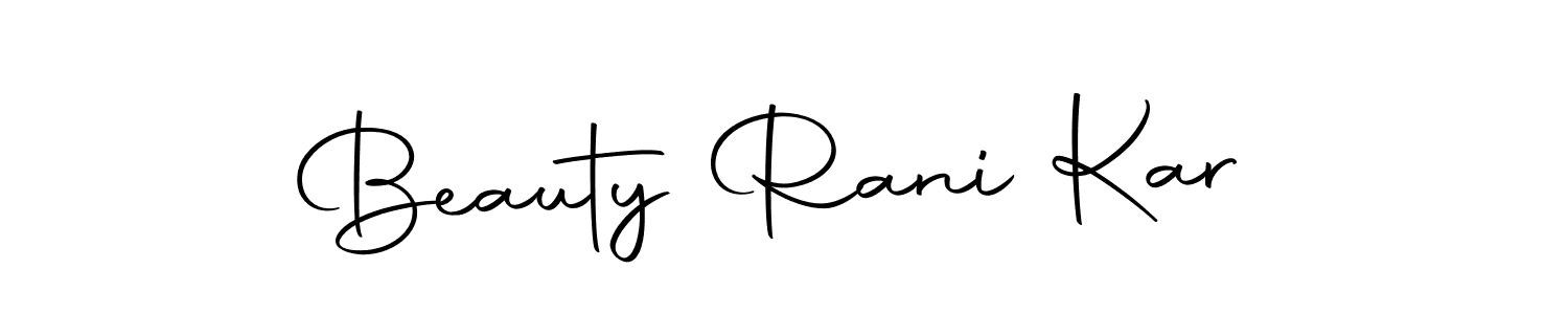 How to make Beauty Rani Kar name signature. Use Autography-DOLnW style for creating short signs online. This is the latest handwritten sign. Beauty Rani Kar signature style 10 images and pictures png