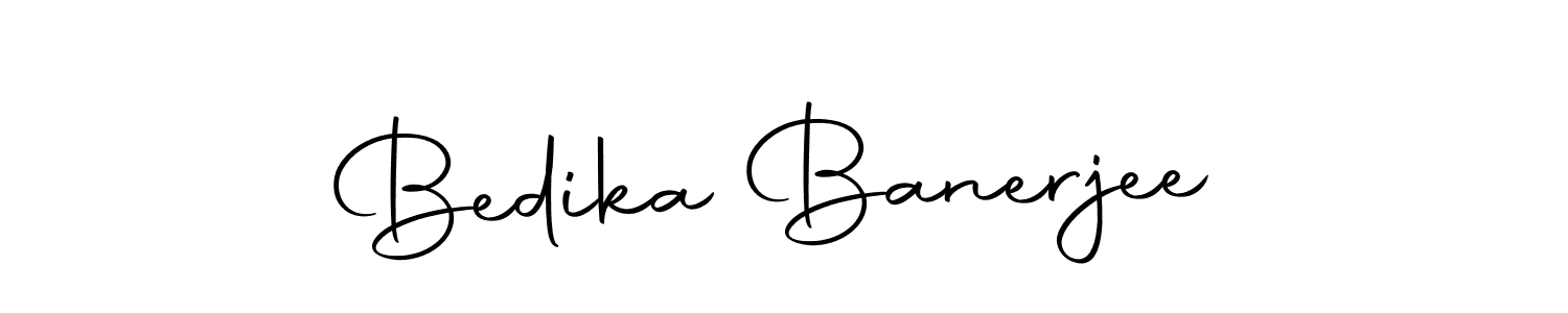 Create a beautiful signature design for name Bedika Banerjee. With this signature (Autography-DOLnW) fonts, you can make a handwritten signature for free. Bedika Banerjee signature style 10 images and pictures png