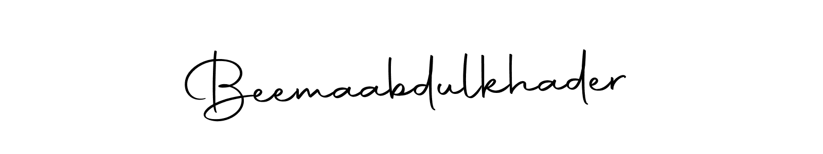 Make a short Beemaabdulkhader signature style. Manage your documents anywhere anytime using Autography-DOLnW. Create and add eSignatures, submit forms, share and send files easily. Beemaabdulkhader signature style 10 images and pictures png