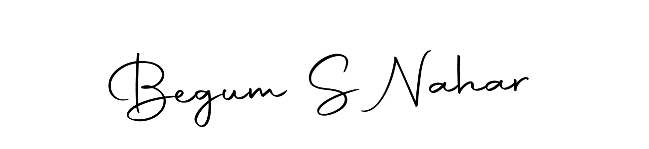 Create a beautiful signature design for name Begum S Nahar. With this signature (Autography-DOLnW) fonts, you can make a handwritten signature for free. Begum S Nahar signature style 10 images and pictures png