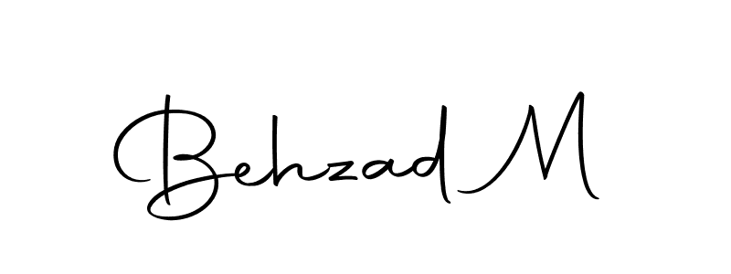 How to make Behzad M name signature. Use Autography-DOLnW style for creating short signs online. This is the latest handwritten sign. Behzad M signature style 10 images and pictures png