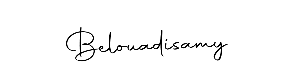 You should practise on your own different ways (Autography-DOLnW) to write your name (Belouadisamy) in signature. don't let someone else do it for you. Belouadisamy signature style 10 images and pictures png