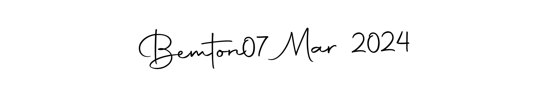 This is the best signature style for the Bemton  07 Mar 2024 name. Also you like these signature font (Autography-DOLnW). Mix name signature. Bemton  07 Mar 2024 signature style 10 images and pictures png