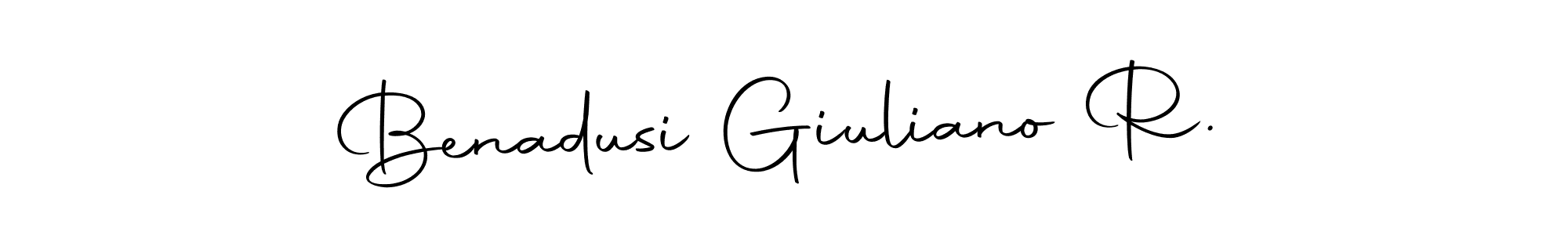 You should practise on your own different ways (Autography-DOLnW) to write your name (Benadusi Giuliano R.) in signature. don't let someone else do it for you. Benadusi Giuliano R. signature style 10 images and pictures png