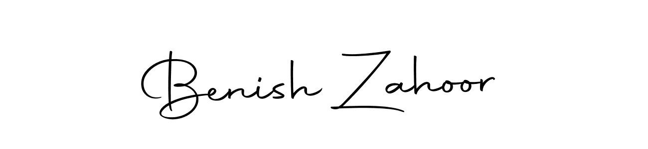 How to make Benish Zahoor name signature. Use Autography-DOLnW style for creating short signs online. This is the latest handwritten sign. Benish Zahoor signature style 10 images and pictures png