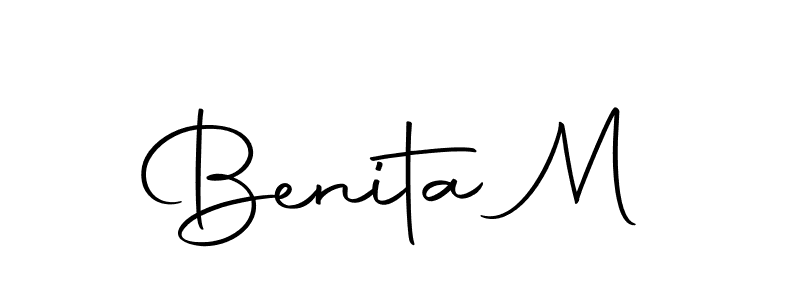 How to make Benita M signature? Autography-DOLnW is a professional autograph style. Create handwritten signature for Benita M name. Benita M signature style 10 images and pictures png