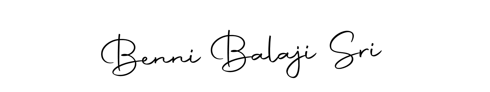 How to make Benni Balaji Sri name signature. Use Autography-DOLnW style for creating short signs online. This is the latest handwritten sign. Benni Balaji Sri signature style 10 images and pictures png