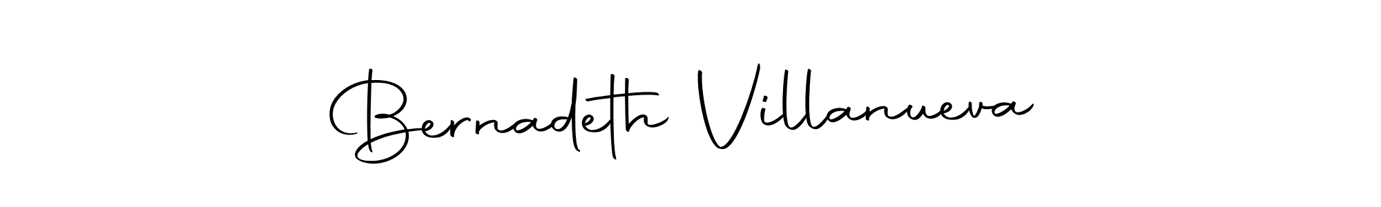 How to make Bernadeth Villanueva name signature. Use Autography-DOLnW style for creating short signs online. This is the latest handwritten sign. Bernadeth Villanueva signature style 10 images and pictures png