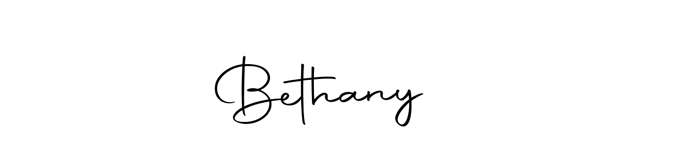 How to make Bethany ❤️ name signature. Use Autography-DOLnW style for creating short signs online. This is the latest handwritten sign. Bethany ❤️ signature style 10 images and pictures png