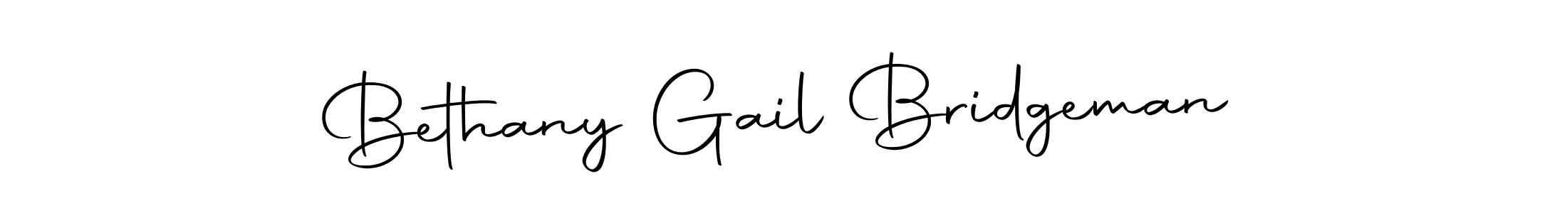 How to make Bethany Gail Bridgeman name signature. Use Autography-DOLnW style for creating short signs online. This is the latest handwritten sign. Bethany Gail Bridgeman signature style 10 images and pictures png