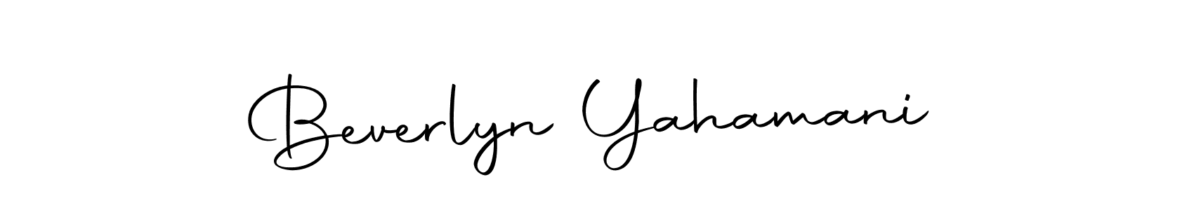 How to make Beverlyn Yahamani name signature. Use Autography-DOLnW style for creating short signs online. This is the latest handwritten sign. Beverlyn Yahamani signature style 10 images and pictures png