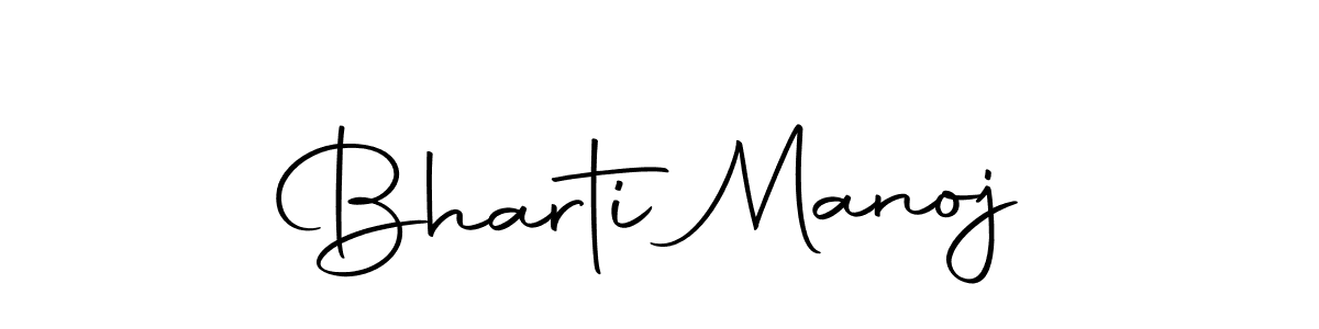 How to make Bharti Manoj name signature. Use Autography-DOLnW style for creating short signs online. This is the latest handwritten sign. Bharti Manoj signature style 10 images and pictures png